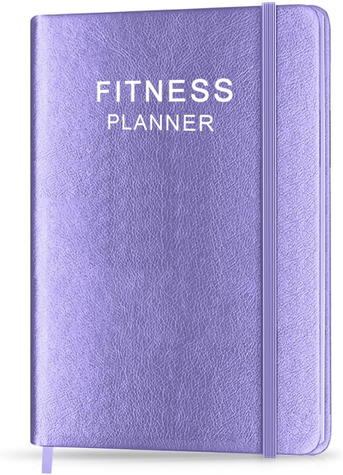 Getvow Fitness Planner - Workout Planner for Woman and Man - A5 Hardcover Workout Journal/Planner to Track Weight Loss, GYM, Bodybuilding Progress - Daily Health & Wellness Tracker, Purple - Image 1